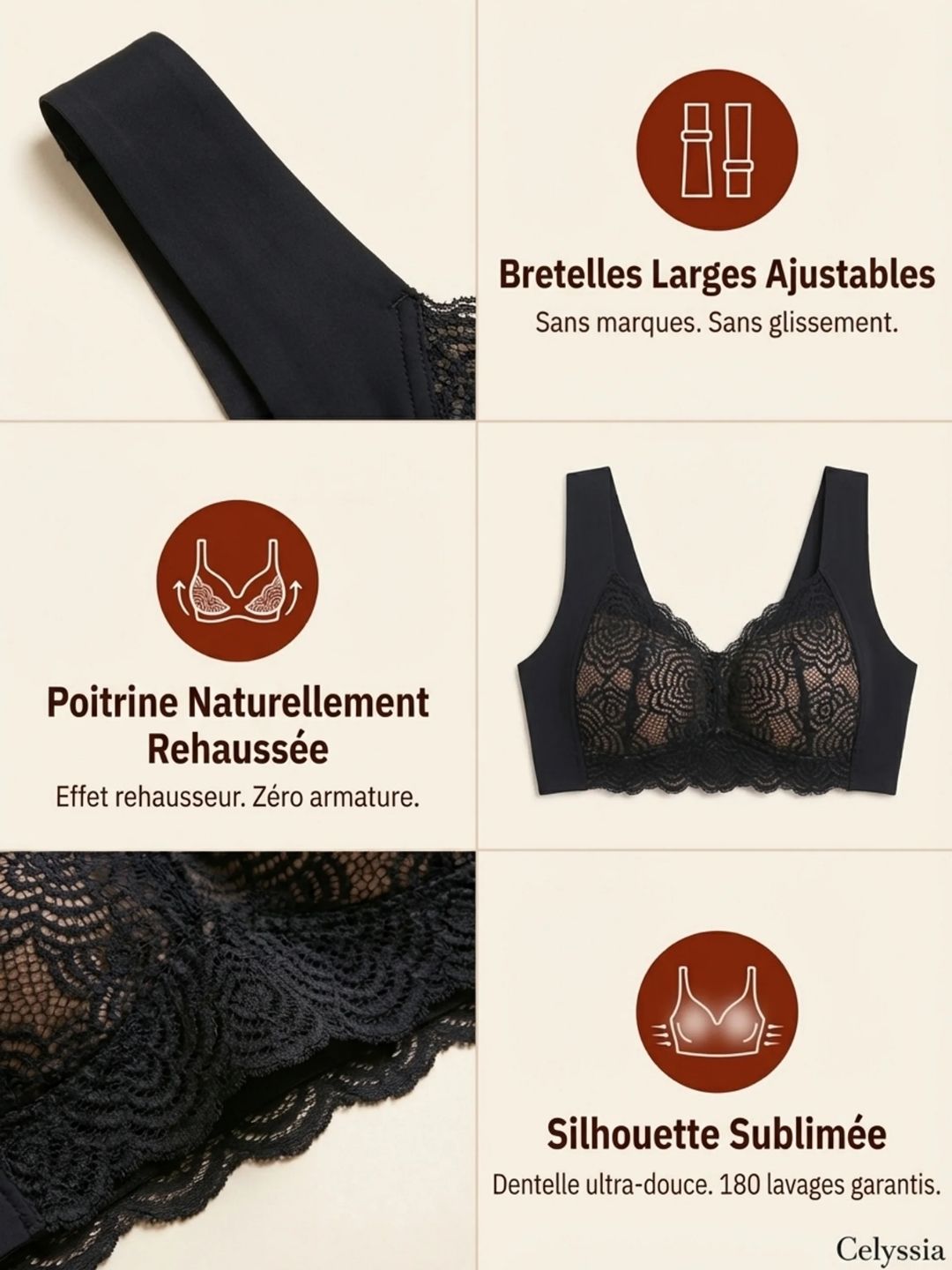 Soutien-gorge dentelle sans armature LaceLift – vue 21