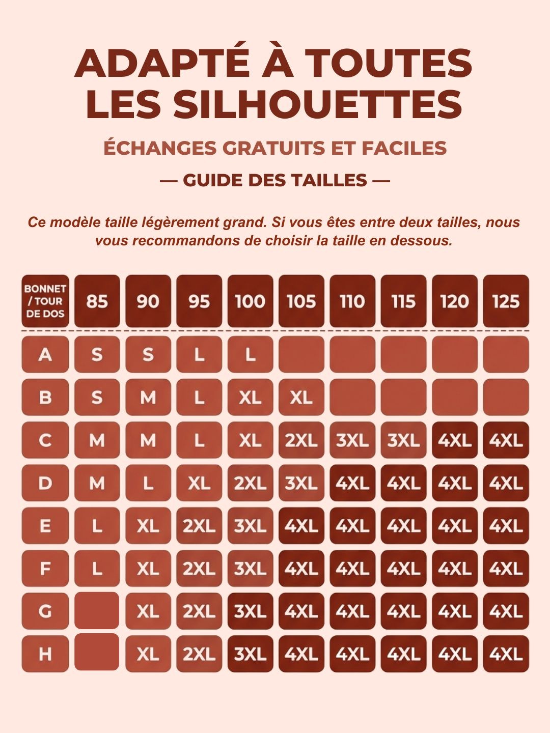 Guide des tailles du produit